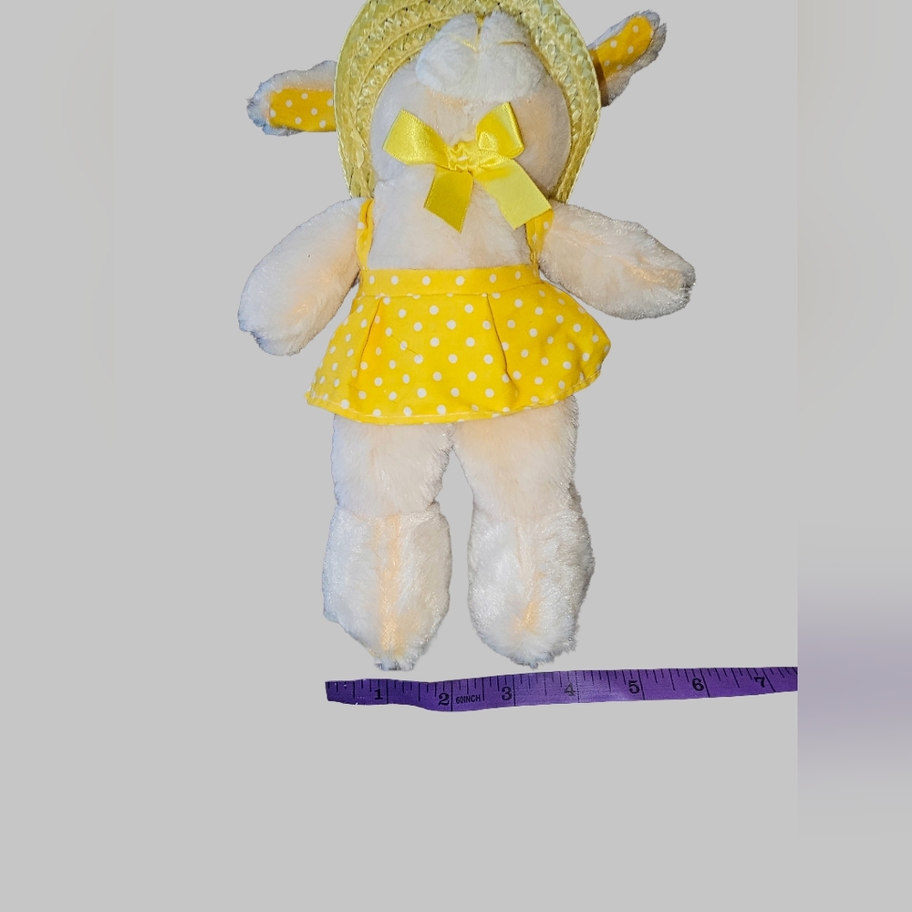 Adorable Yellow Polka Dot Bunny Plush Toy - Picture 9 of 16